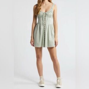 BDG URBAN OUTFITTERS NWOT- 
Azealia Button Front Cotton Minidress In Kha…